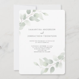 Convite para Casamento Eucalyptus Greenery Waterco