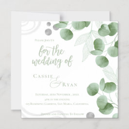 Convite para Casamento Eucalyptus Inspirado na Nat