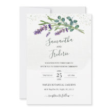 Convite para Casamento Eucalyptus lavanda