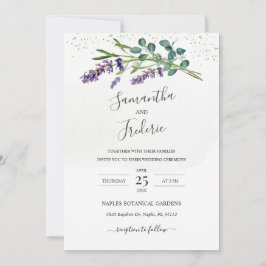 Convite para Casamento Eucalyptus lavanda