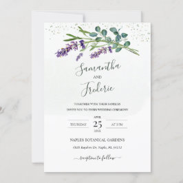 Convite para Casamento Eucalyptus lavanda