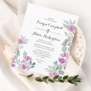 Convite para Casamento Eucalyptus Rosa-Esbranquiça