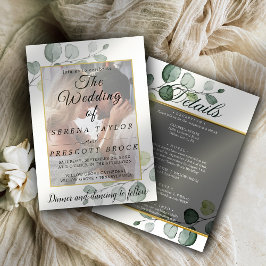 Convite para Casamento Eucalyptus Vellum Overlay