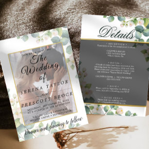 Convite para Casamento Eucalyptus Vellum Overlay