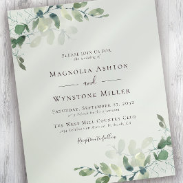 Convite para Casamento Eucalyptus Verde Sage