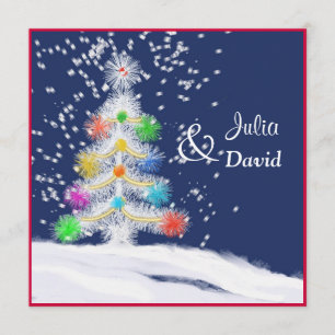 Convite Para Casamento Festivo De Férias De Árvore