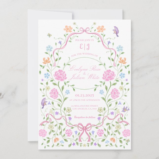Convite Para Casamento Flamental De Whimsical (Frente)