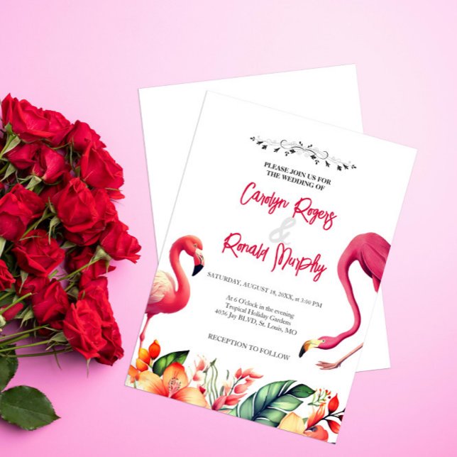 Convite para Casamento Flamingo (Criador carregado)