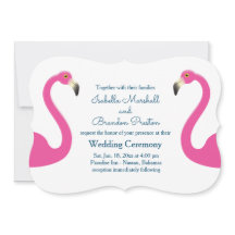Convite para Casamento Flamingo Rosa
