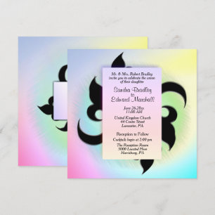 Convite para Casamento Fleur de lis Rainbow