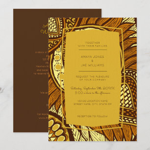 Convite para Casamento Floral Amarelo de Ancara Af