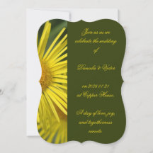 Convite para Casamento Floral Amarelo Elegante