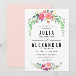 Convite para Casamento Floral Bohemian