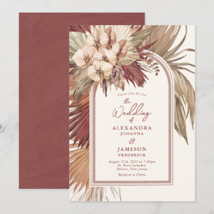 Convite para Casamento Floral Cinnamon Rosa Bohemi