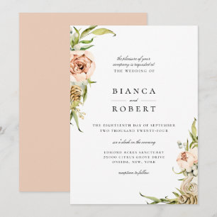 Convite Para Casamento Floral Da Floresta Botânica
