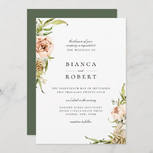 Convite Para Casamento Floral Da Floresta Botânica