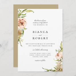 Convite Para Casamento Floral Da Floresta Botânica
