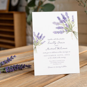 Convite para Casamento Floral da Lavanda Tuscana