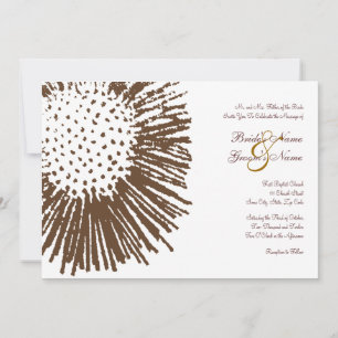 Convite para Casamento Floral de Abstrato Branco e