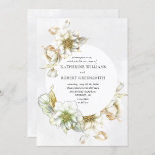 Convite para Casamento Floral de Alabastro Vitoria