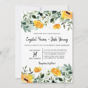 Convite para Casamento Floral de Greenerescência