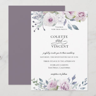 Convite para Casamento Floral de Jardim de Dusty