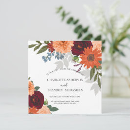 Convite Para Casamento Floral De Jardim De Queda B