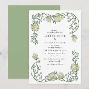 Convite Para Casamento Floral De Jardins Botânico