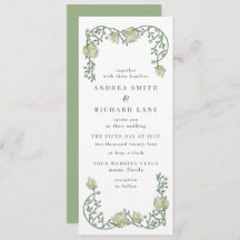 Convite Para Casamento Floral De Jardins Botânicos