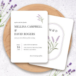 Convite para Casamento Floral de Lavanda Elegante