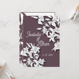 Convite para Casamento Floral de Lavanda Elegante