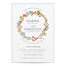 Convite para Casamento Floral de outono