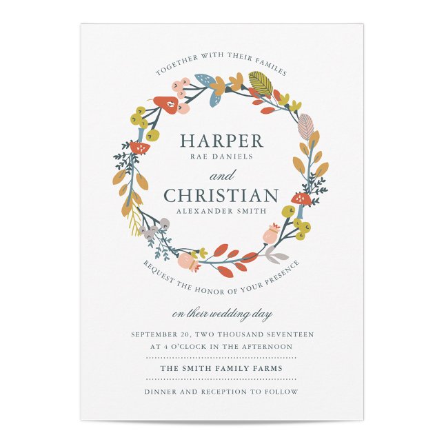 Convite para Casamento Floral de outono (Criador carregado)