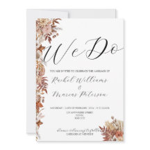 Convite para Casamento Floral de outono Elegante