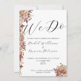 Convite para Casamento Floral de outono Elegante