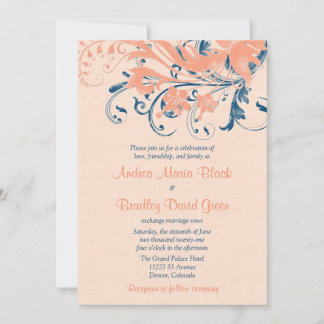 Convite para Casamento Floral de Pessegueira de Co