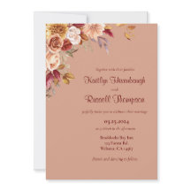 Convite para Casamento Floral de Queda