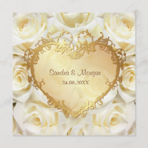 Convite para Casamento Floral de Rosa Branca