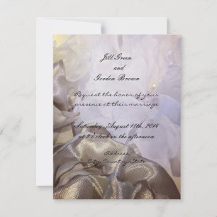 Convite para Casamento Floral de Seda e Organza