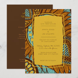Convite para Casamento Floral de Teal de Ancara Af
