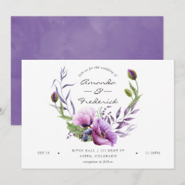 Convite Para Casamento Floral De Violet Poppy