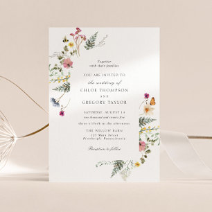 Convite para Casamento Floral de Wildflower Meadow