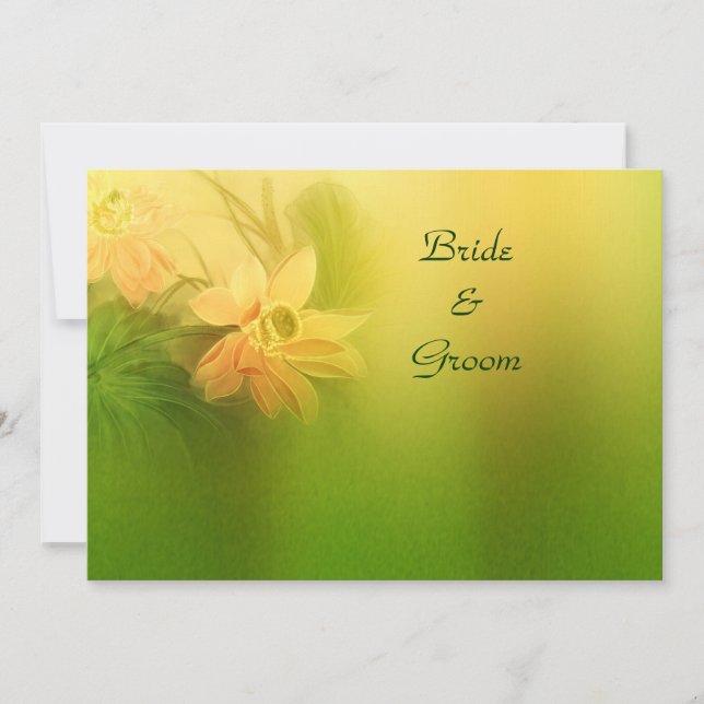 Convite para Casamento Floral do Limão Dourado (Frente)