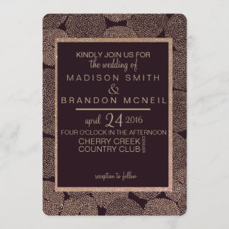 Convite Para Casamento Floral Dourado De Plum E Ro