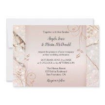 Convite para Casamento Floral Dourado do Elegante