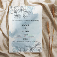 convite para casamento floral e elegante