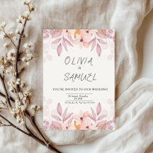 convite para casamento floral e simples