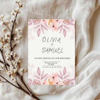 convite para casamento floral e simples