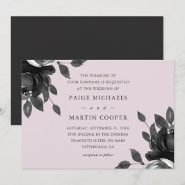 Convite para Casamento Floral Elegante Blush e Cin