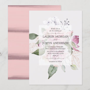 Convite para Casamento Floral Elegante do Jardim r